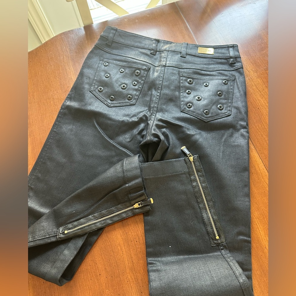 Escada Black Denim with Gold Details